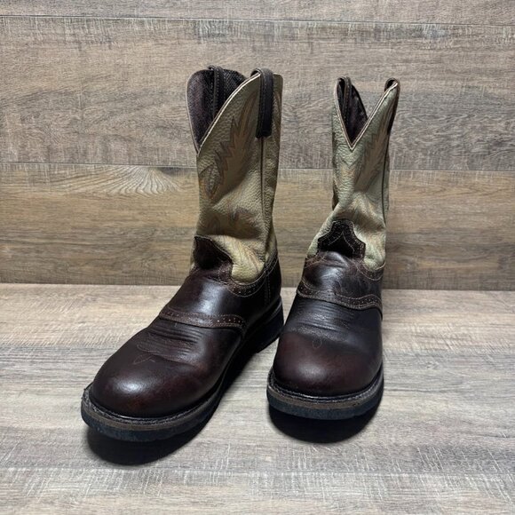 Justin Superintendent Brown Cowhide Leather Western Boot Men's Size 11 - Picture 1 of 7